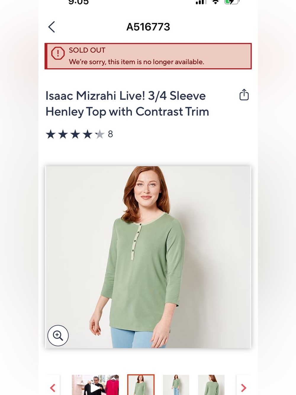 Isaac Mizrahi Live! Stretch Henley with contrast trim -QVC item no. 516773 - Picture 5 of 8